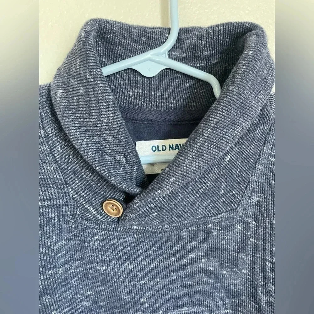 Old Navy 5T pull over blue knit cardigan / sweater with button accent